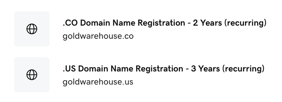 Gold Warehouse Domains