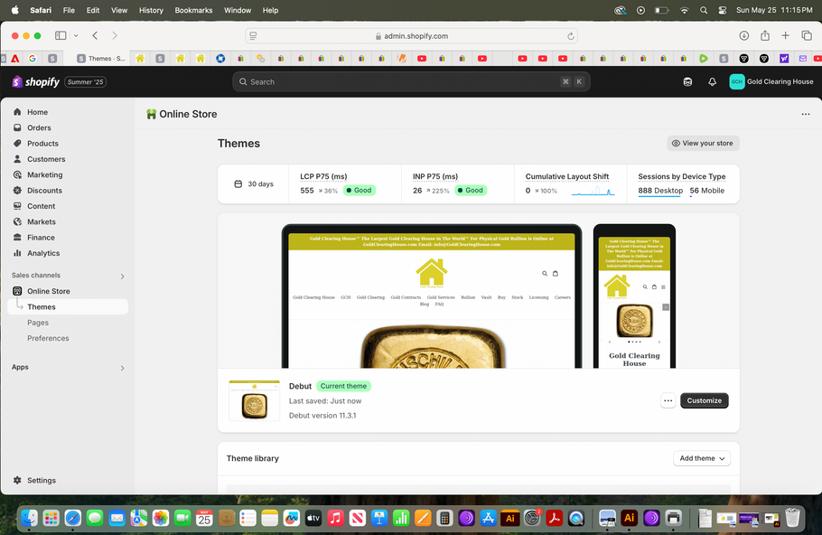 Gold Clearing House .com Website Analytics Fast 0.55 Second Load Time