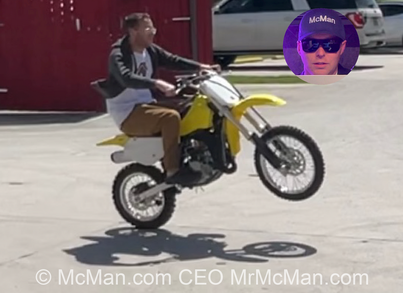 Gold Clearing House Inventor and Founder Mr. McMan Rides Wheelies On The Million Dollar San Antonio Bike At Kent Powersports